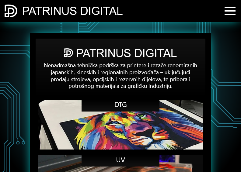 Screenshot for main page of domain patrinus-digital.hr