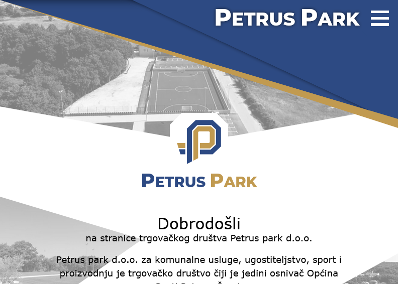 Screenshot for main page of domain petruspark.hr