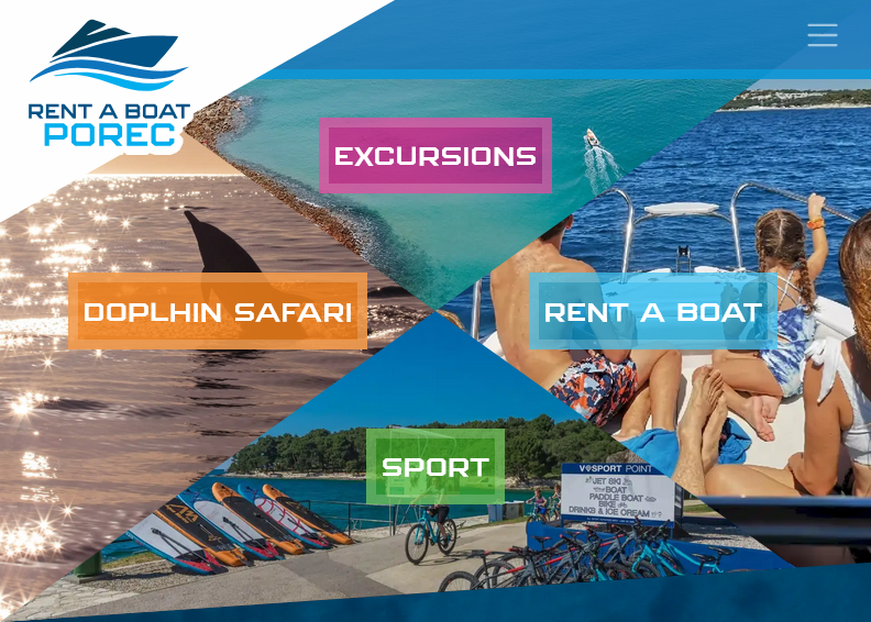 Screenshot for main page of domain rentaboat-porec.com