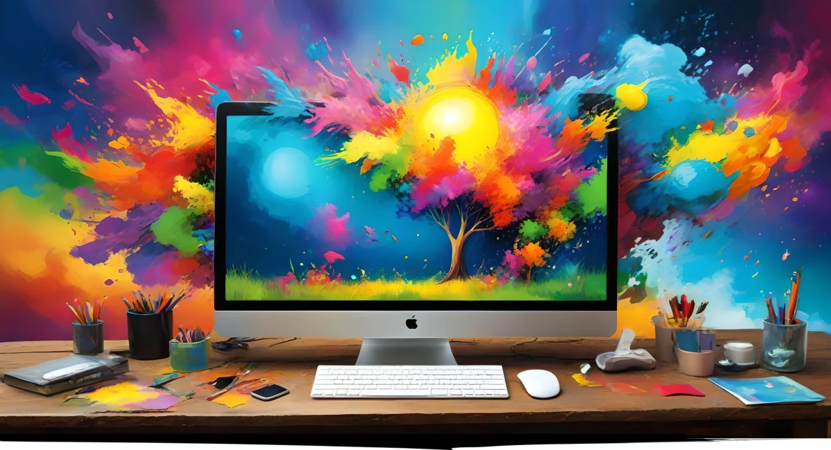 Colorful background of Hero image for Pero Studio